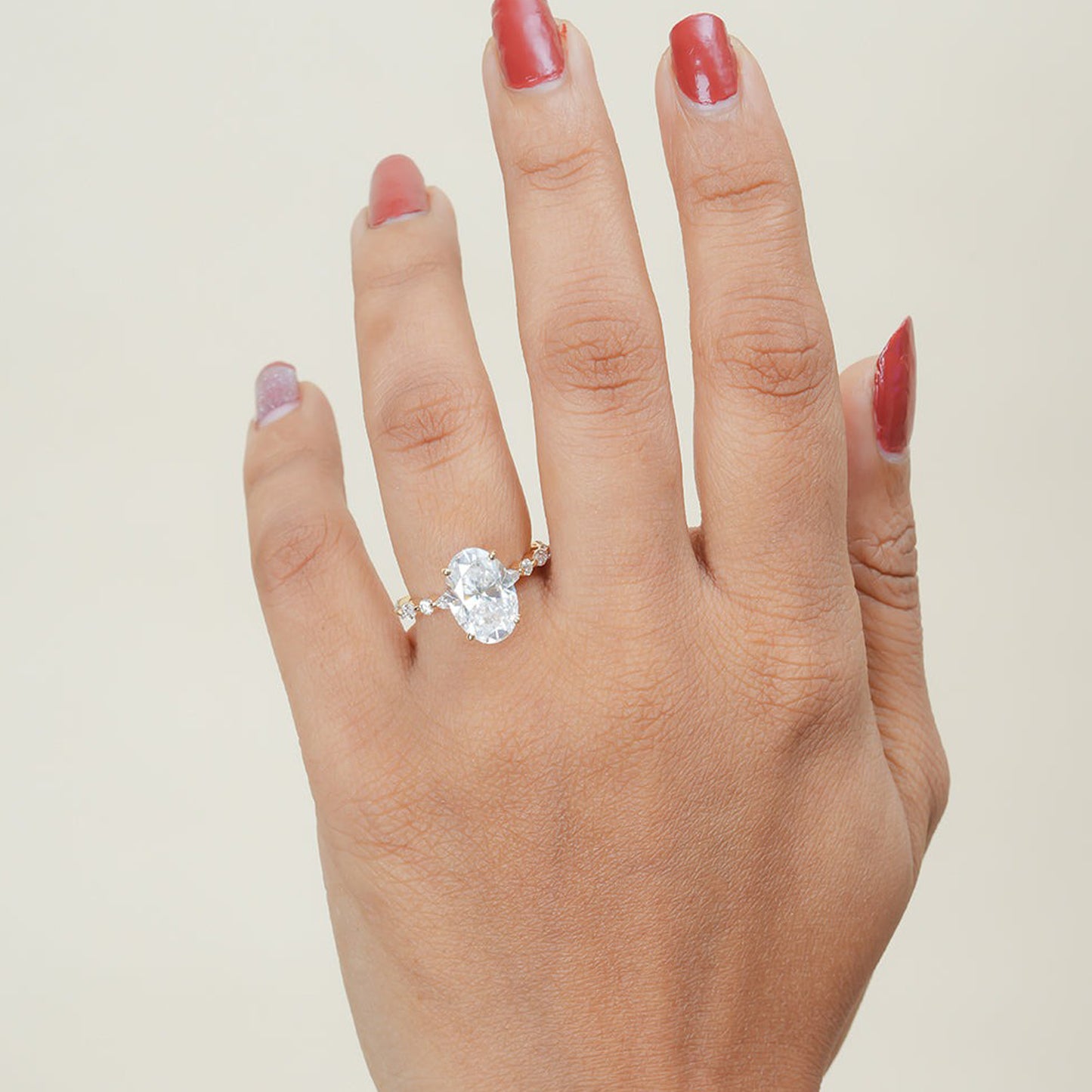 Solitaire Oval Moissanite Ring, 1ct 10K Yellow Gold Engagement Fine Jewelry With Style