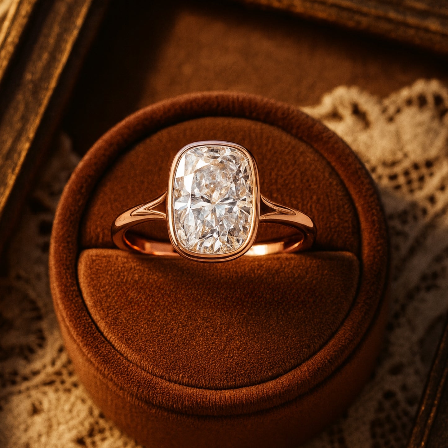 Wedding Ring Types Cushion Cut Diamond Engagement 10K Yellow Gold Ring