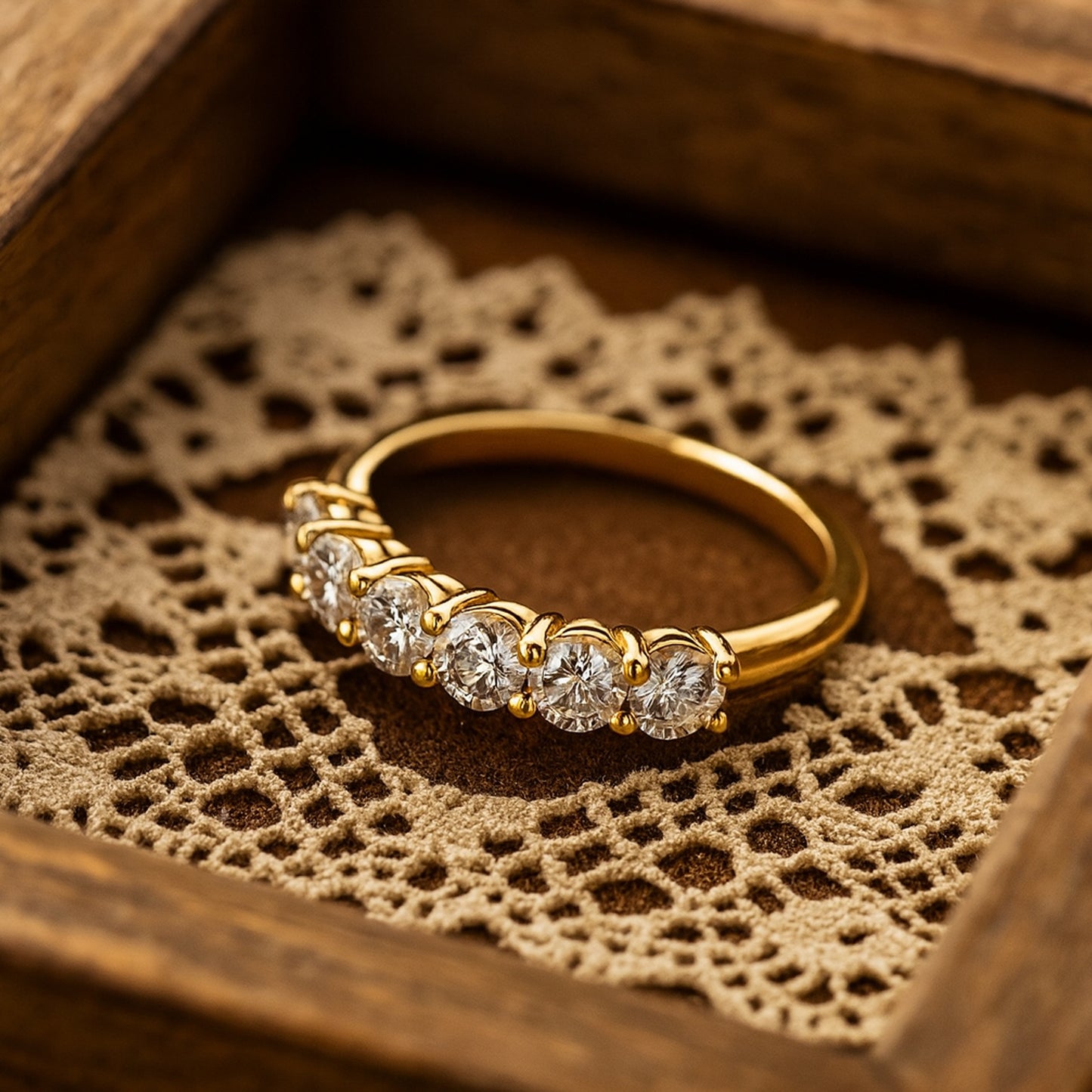 Wedding Rings for Guys Five Stone Diamonds Gold Band Anniversary Rings