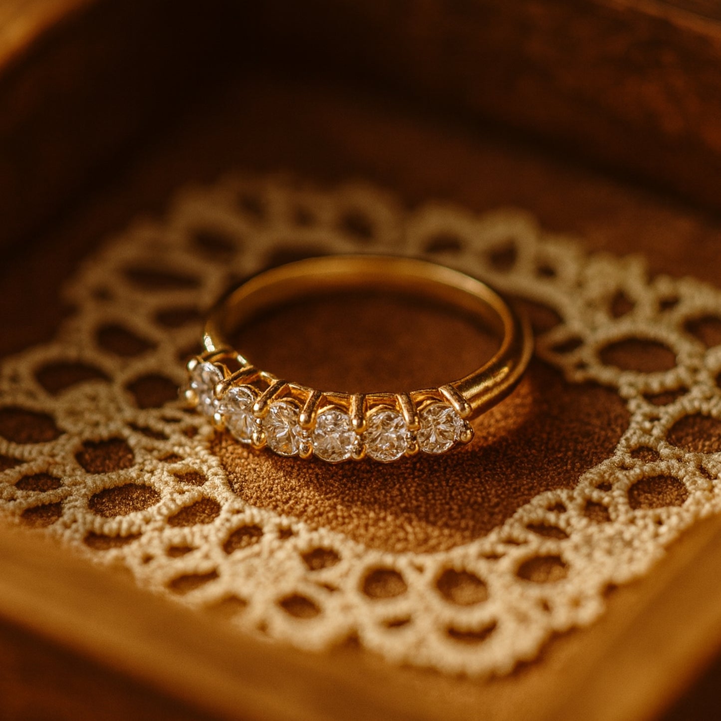 Wedding Rings for Guys Five Stone Diamonds Gold Band Anniversary Rings