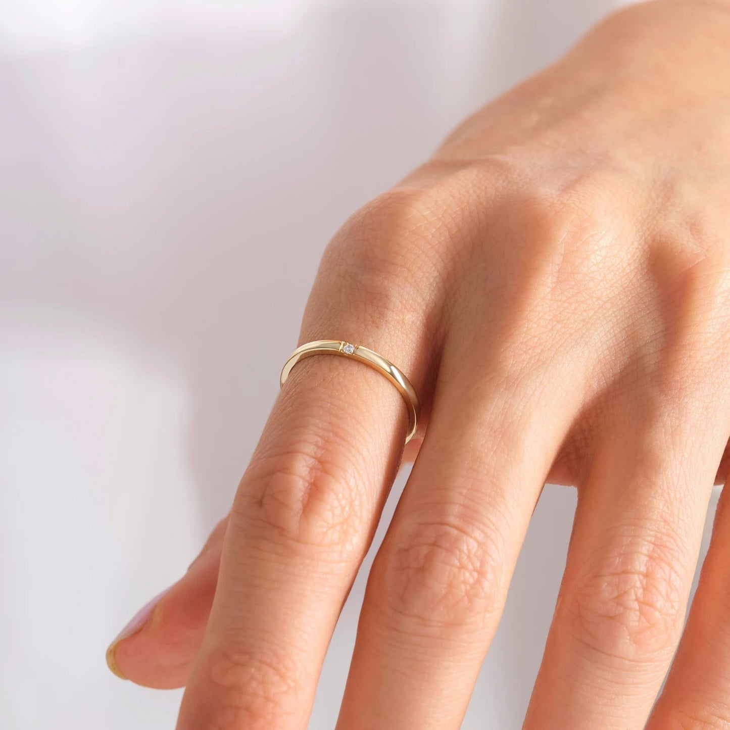 Promise Rings Women's Engagement Rings Minimalist 14K Gold Band Ring