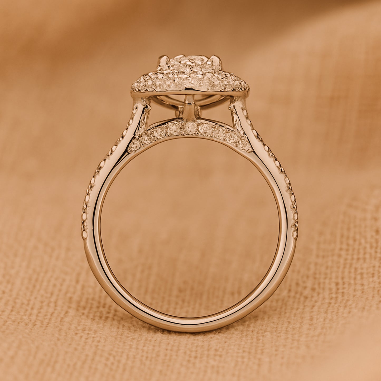 Rings and Engagement Double Halo Oval Diamond Engagement 10K Gold Ring