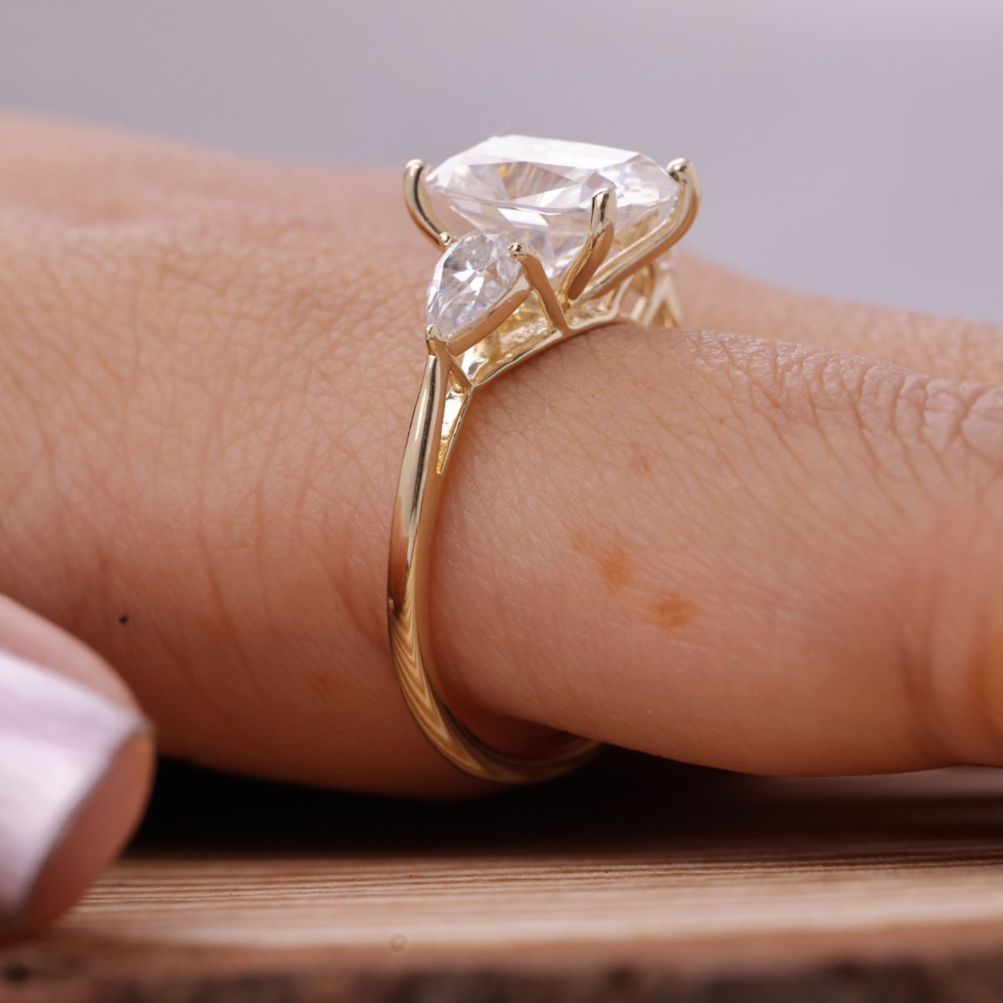 Three stone diamond ring, Cushion cut diamond engagement ring, Gold engagement ring for women, Engagement rings USA, Women’s diamond rings, Elegant three stone rings, Cushion cut engagement ring USA, Gold diamond ring online, Trending engagement rings 2025 USA, Unique diamond rings for her