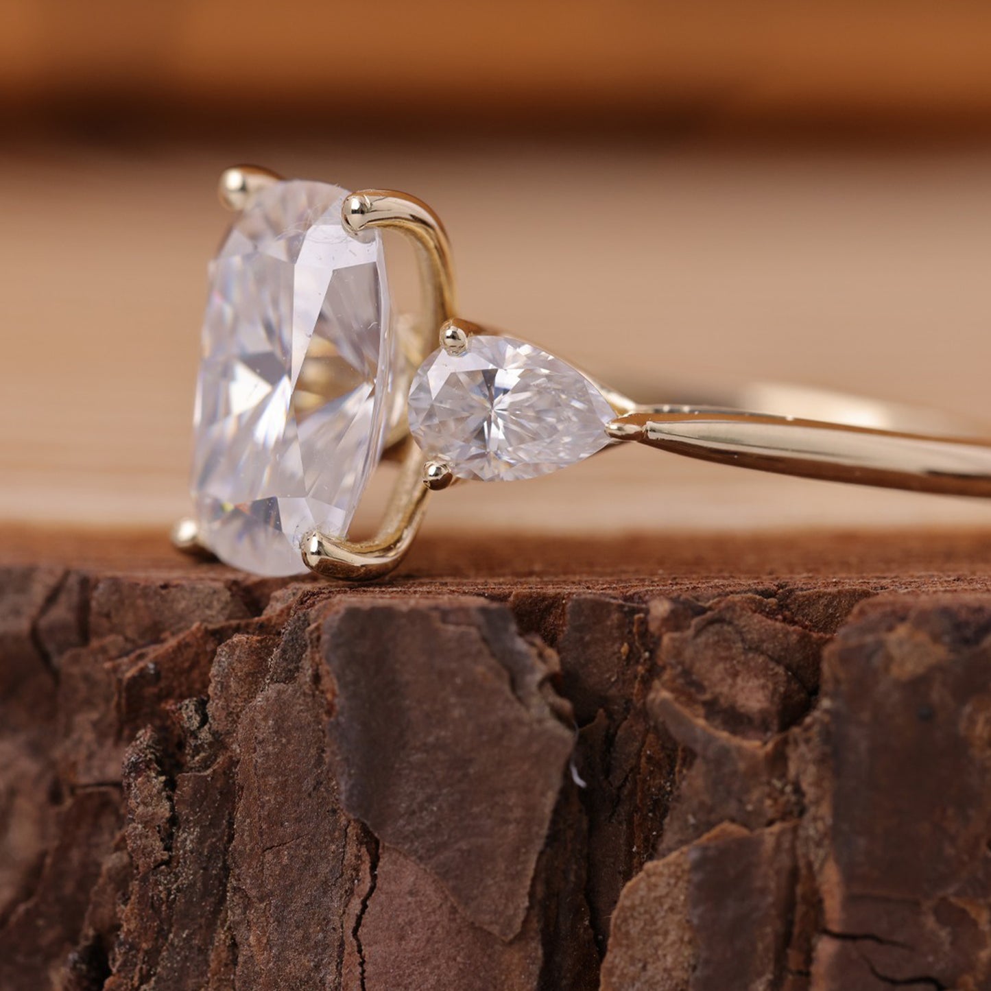 Three stone diamond ring, Cushion cut diamond engagement ring, Gold engagement ring for women, Engagement rings USA, Women’s diamond rings, Elegant three stone rings, Cushion cut engagement ring USA, Gold diamond ring online, Trending engagement rings 2025 USA, Unique diamond rings for her