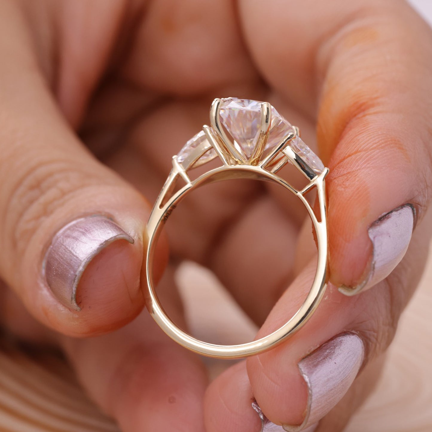 Three stone diamond ring, Cushion cut diamond engagement ring, Gold engagement ring for women, Engagement rings USA, Women’s diamond rings, Elegant three stone rings, Cushion cut engagement ring USA, Gold diamond ring online, Trending engagement rings 2025 USA, Unique diamond rings for her