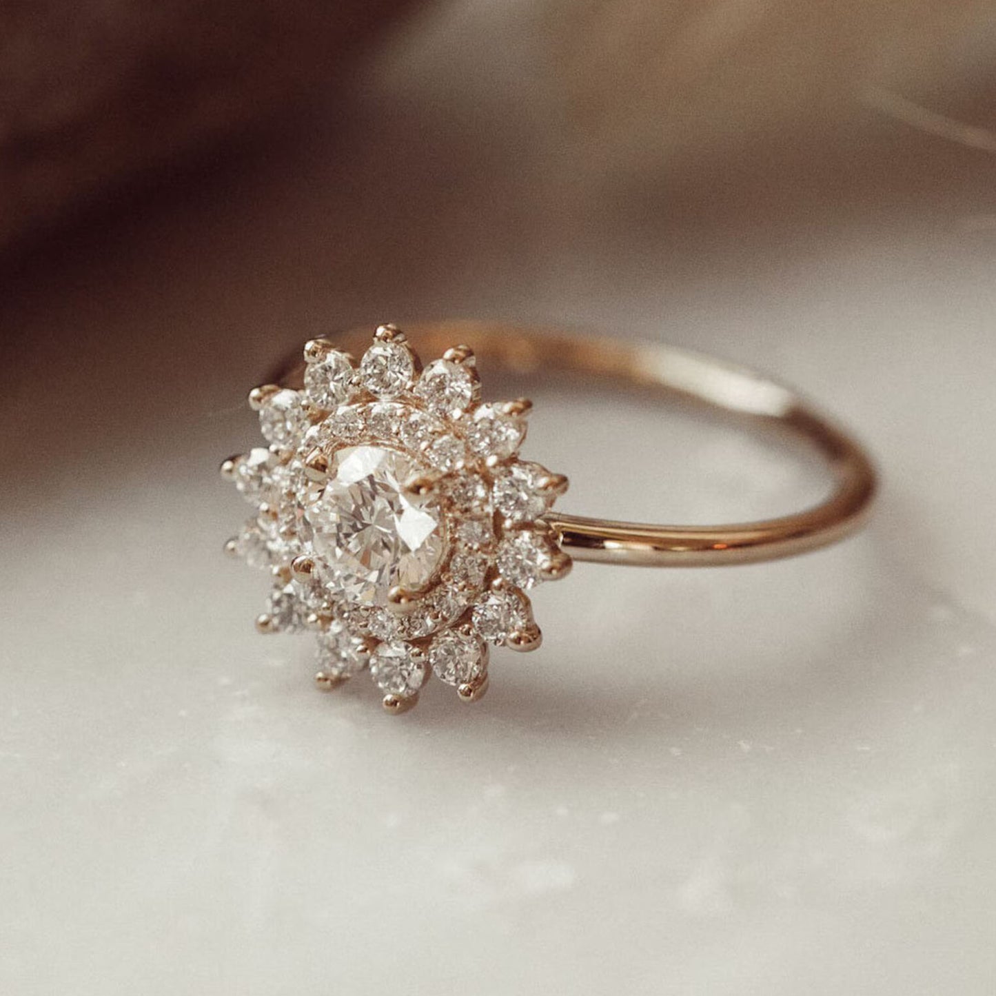 Wedding and Rings Vintage Moissanite Halo Engagement Ring for Women vintage wedding jewelry