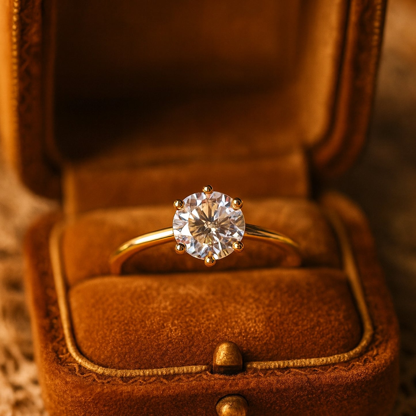 September Born Birthstone Brilliant Round Cut Gold Ring for Engagement