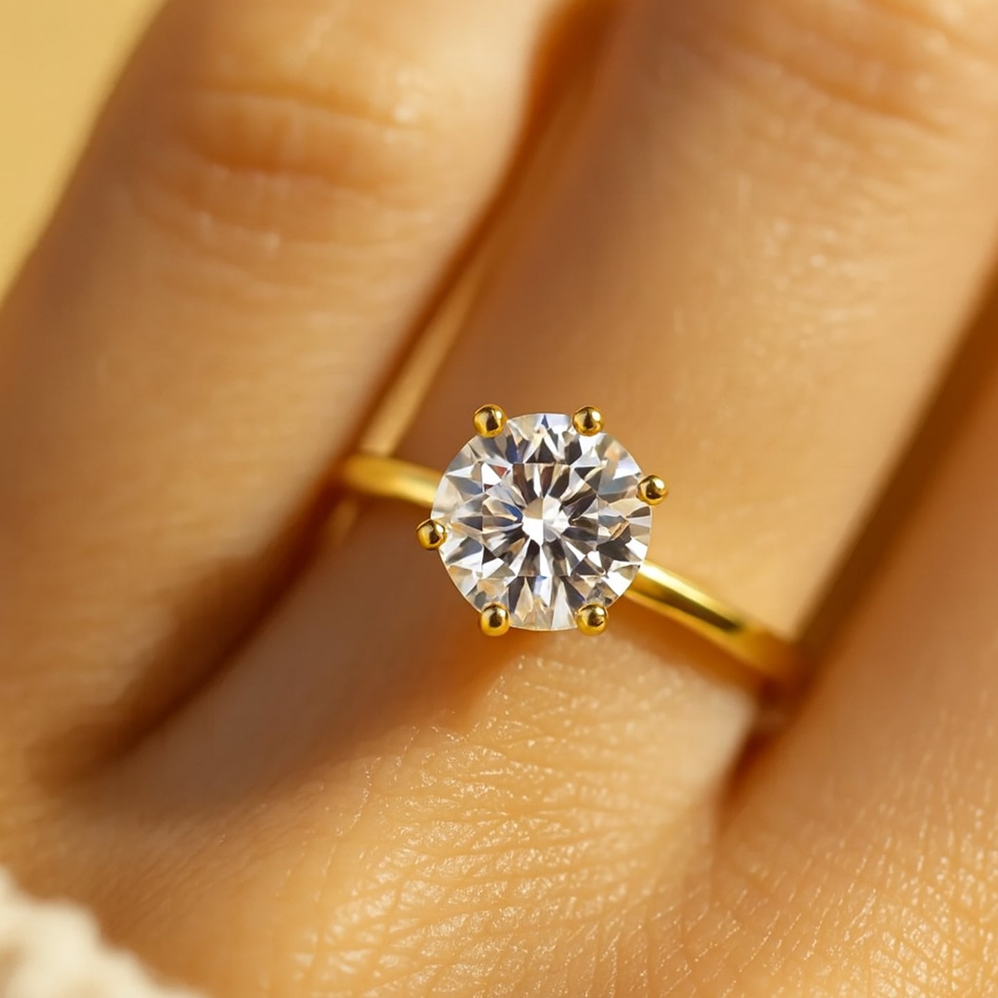September Born Birthstone Brilliant Round Cut Gold Ring for Engagement