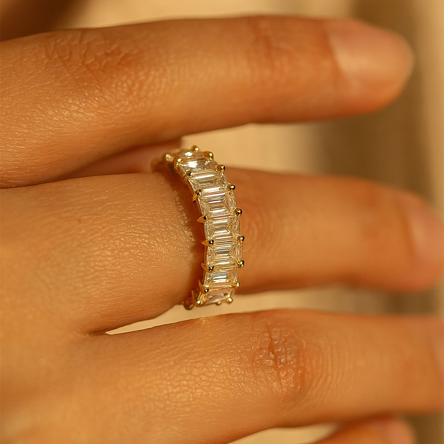 3 CT Diamond Eternity Band On Hand - Sophisticated Anniversary Jewelry For Women