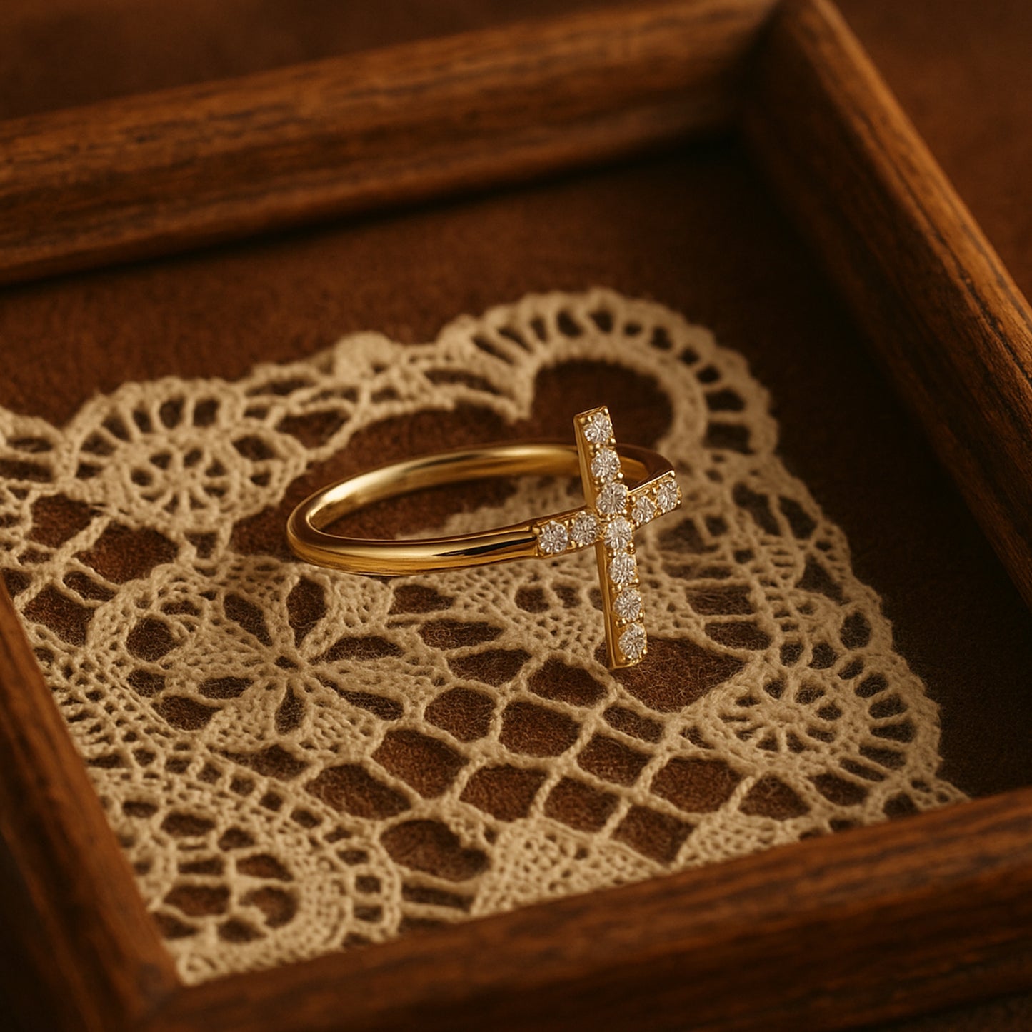 Wedding Rings Guys Elegant Gold Diamond Cross Perfect Christian Rings