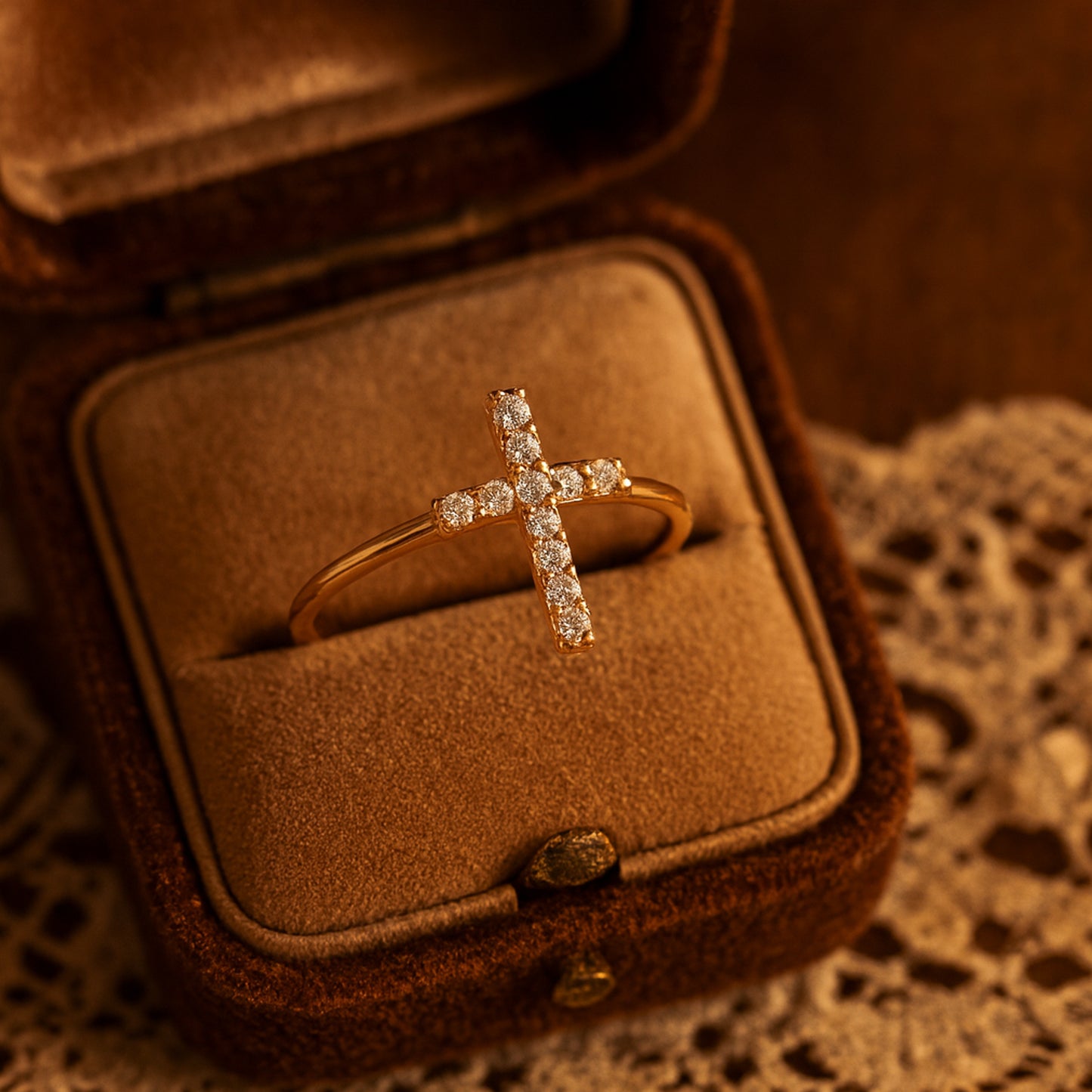 Wedding Rings Guys Elegant Gold Diamond Cross Perfect Christian Rings