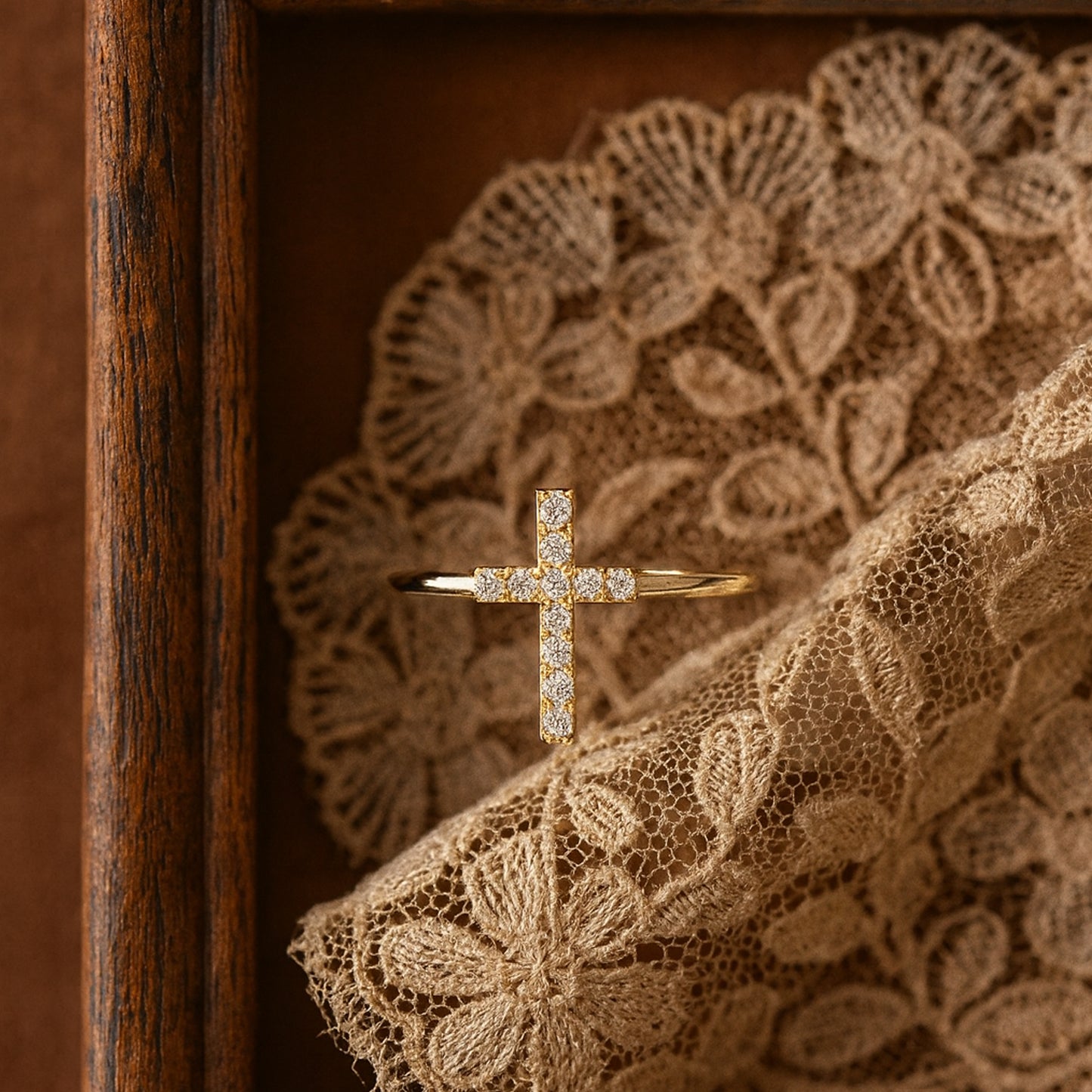 Wedding Rings Guys Elegant Gold Diamond Cross Perfect Christian Rings