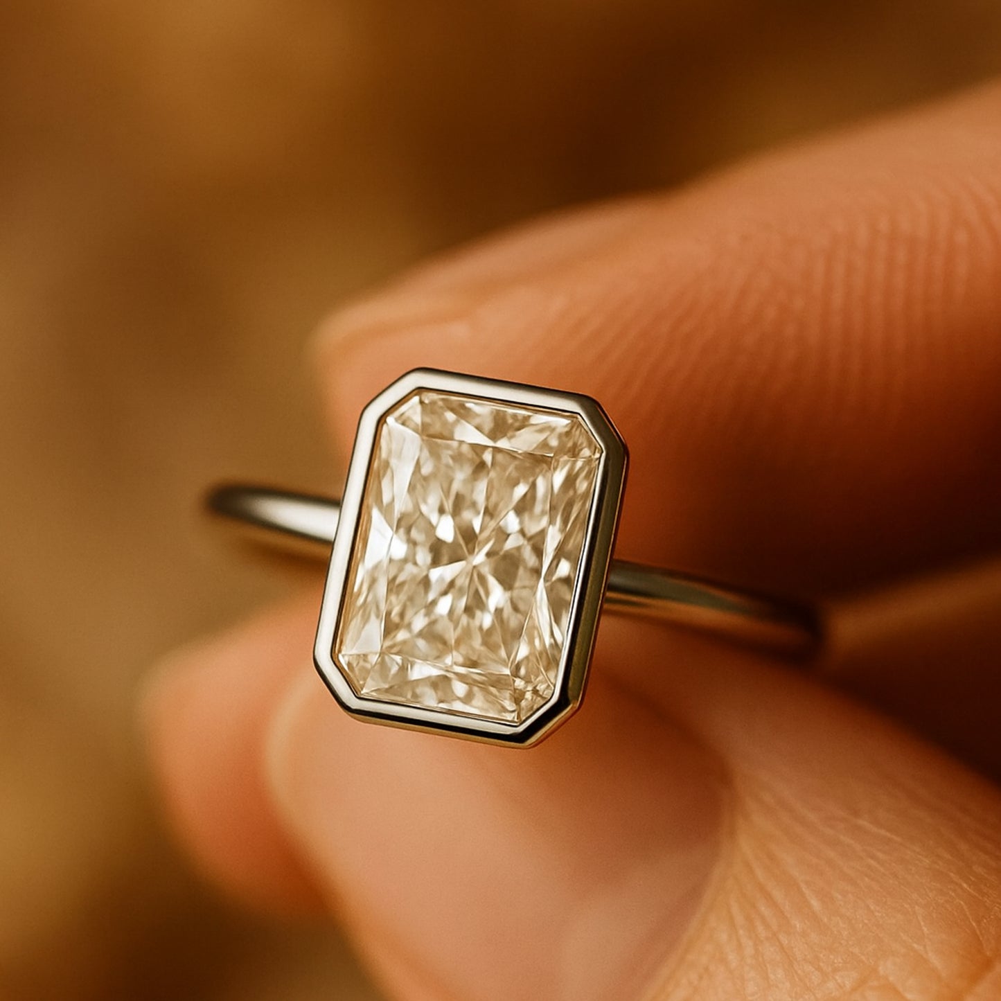 Wedding Rings for Guys Radiant Cut Diamond Anniversary White Gold Ring
