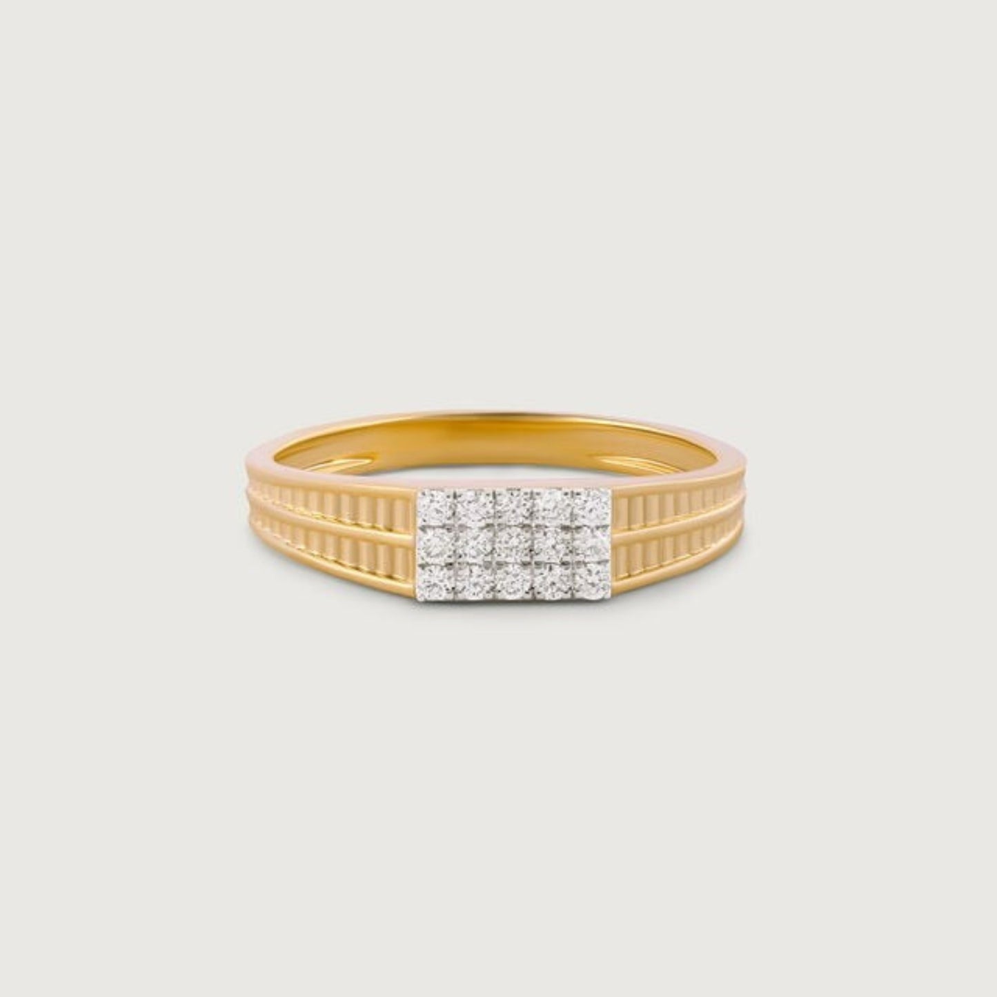 Dec Birthstone Diamond - Luxury 10K rose Gold Ring with Pavé Center