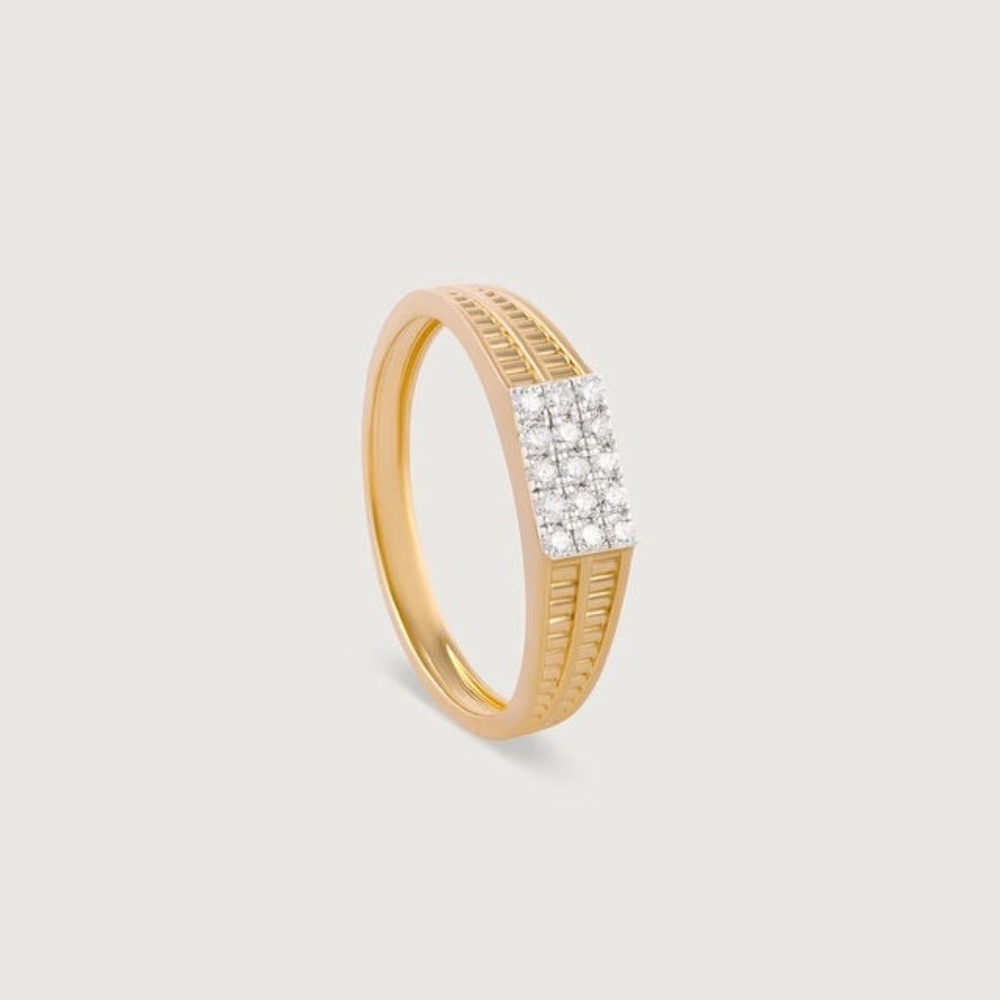 Dec Birthstone Diamond - Luxury 10K rose Gold Ring with Pavé Center