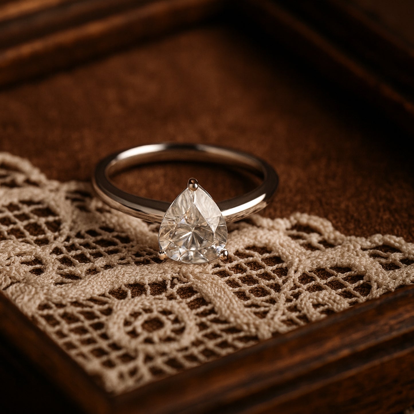 Pear Shaped Diamond Engagement Rings - Solitaire Diamond Rings