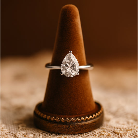 Pear Shaped Diamond Engagement Rings - Solitaire Diamond Rings