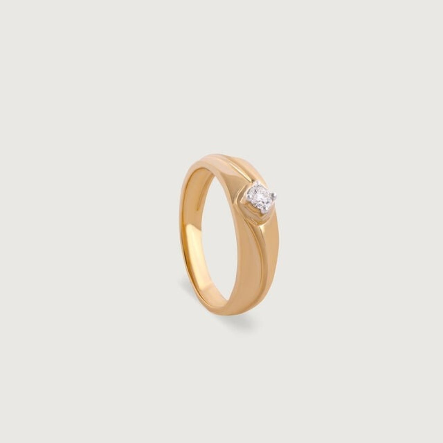 Male Wedding Bands - 10K Yellow Gold Twisted Diamond Ring for Men