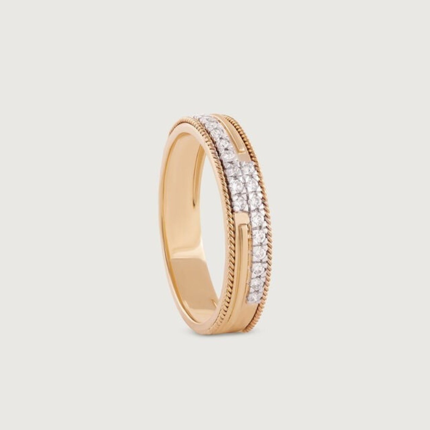 Men's Diamond Wedding Ring - Classic Gold Band Channel Setting