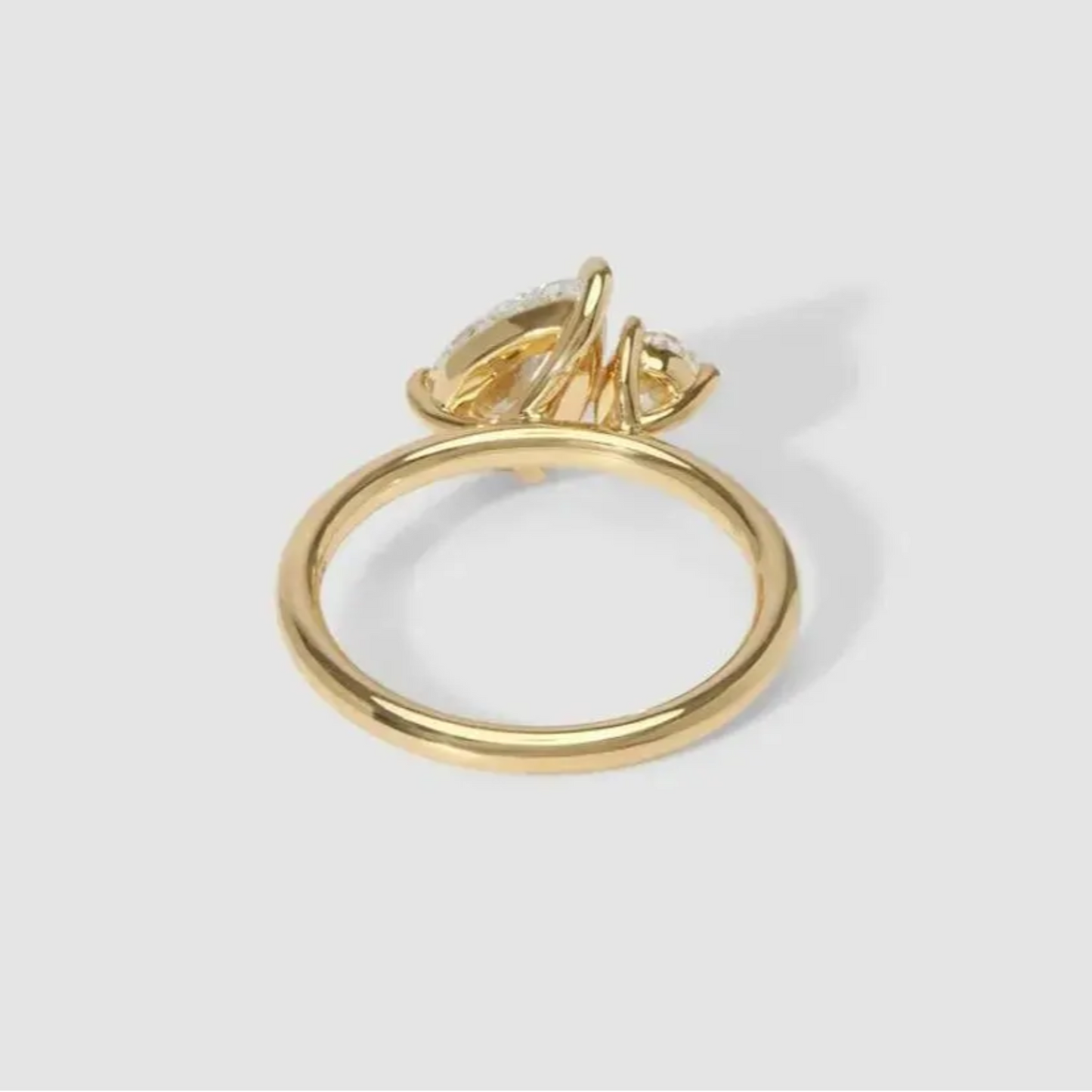 Classic Double Pear Cut Toi et Moi Ring – Moissanite Engagement Ring