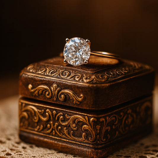 Female Engagement Rings Round Brilliant Solitaire Engagement Gold Ring