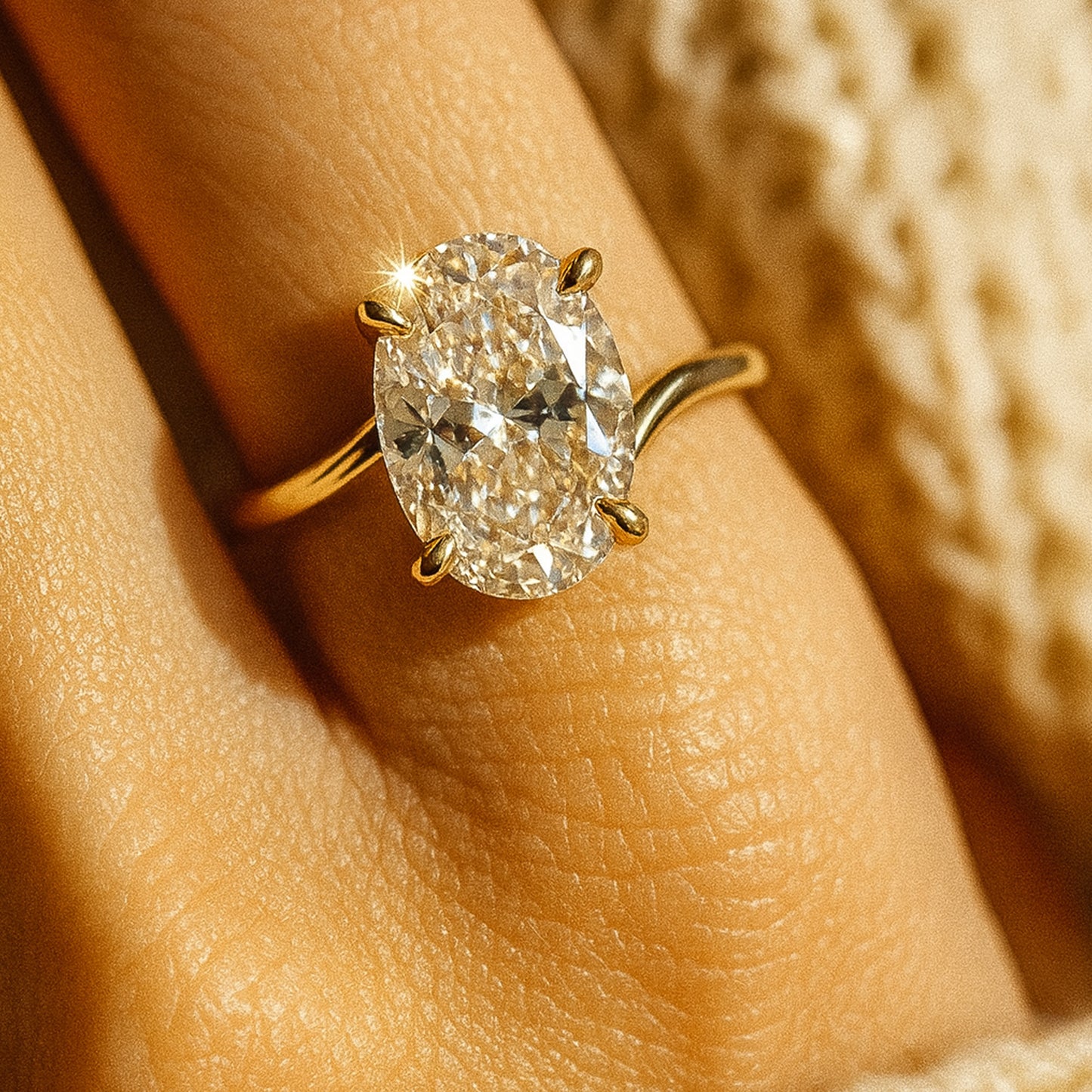 Birthstone in December Oval Diamond Solitaire Diamond Rose Gold Rings