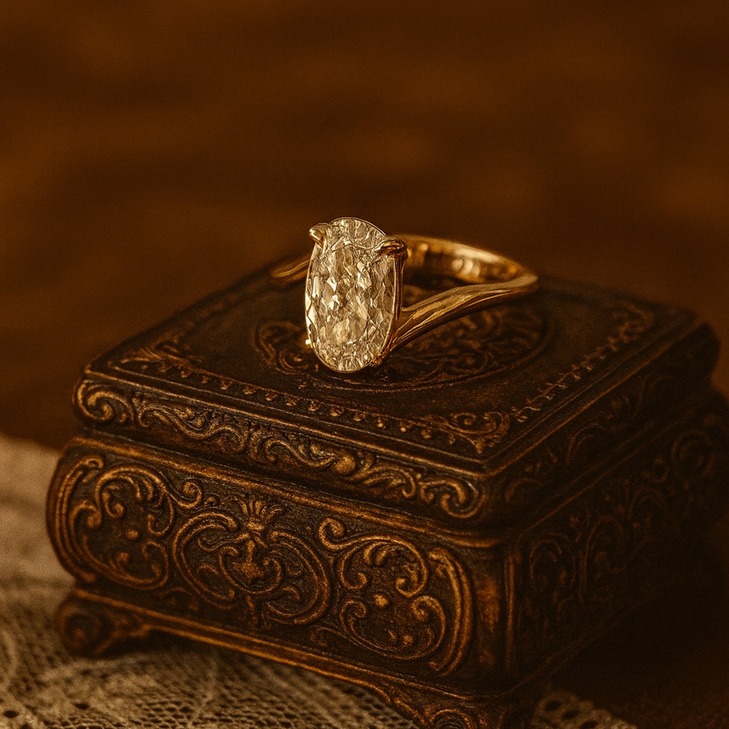 Birthstone in December Oval Diamond Solitaire Diamond Rose Gold Rings