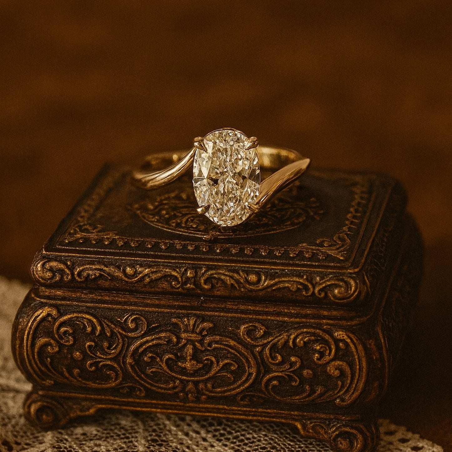 Birthstone in December Oval Diamond Solitaire Diamond Rose Gold Rings