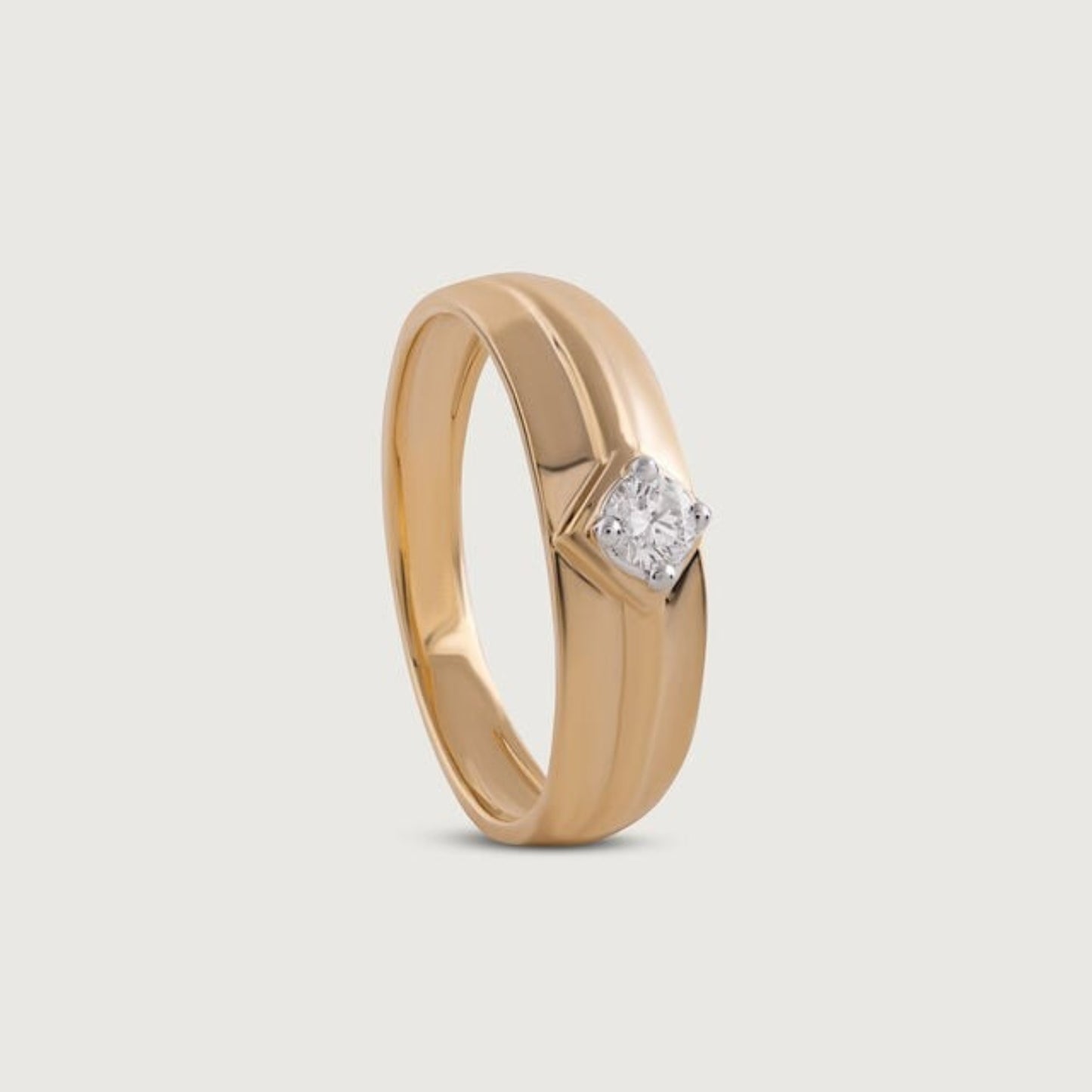 December Birth Stone Topaz Ring - Square Diamond Setting 14K Rose Gold