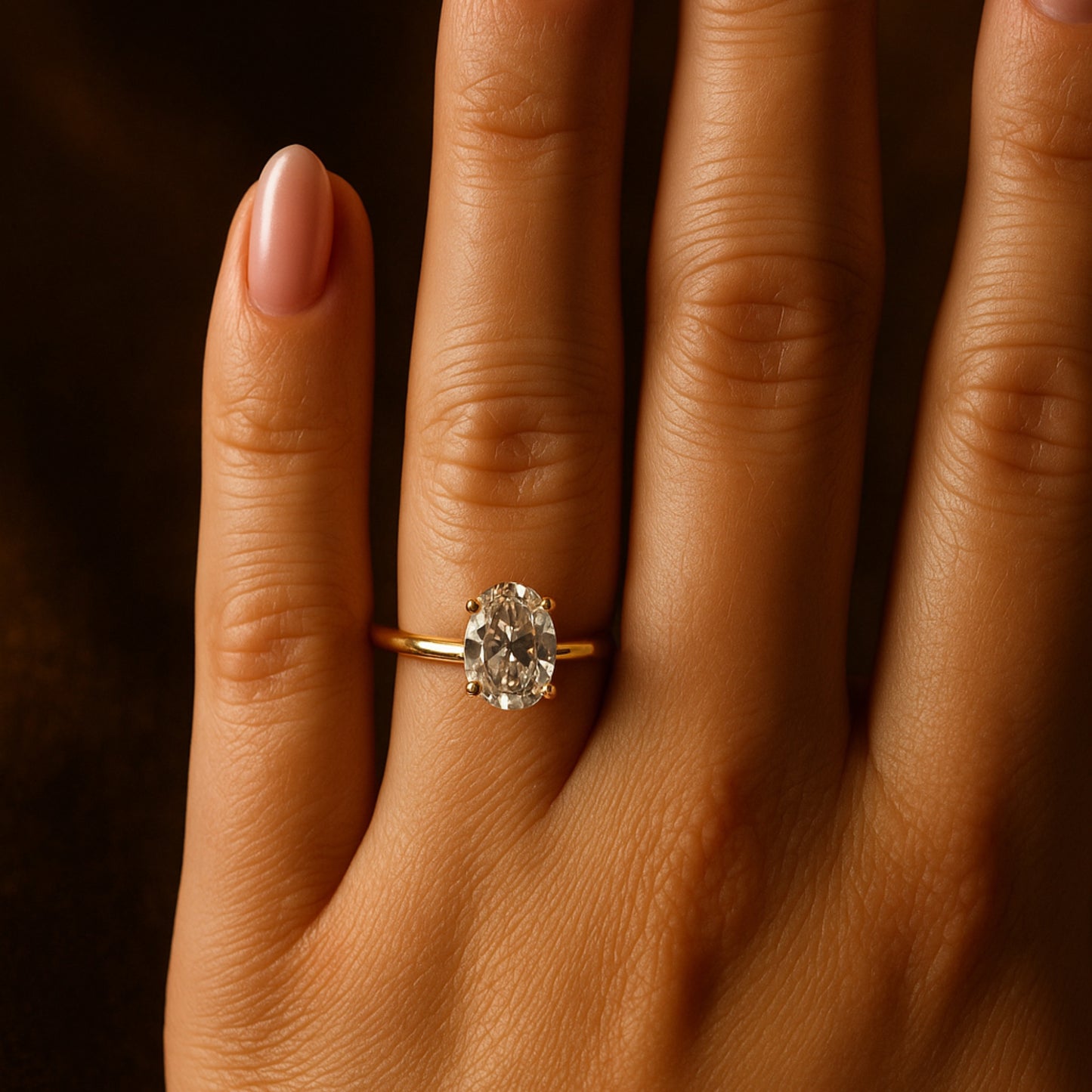 Promise Rings Oval Cut Diamond Anniversary 10K White Gold Wedding Ring