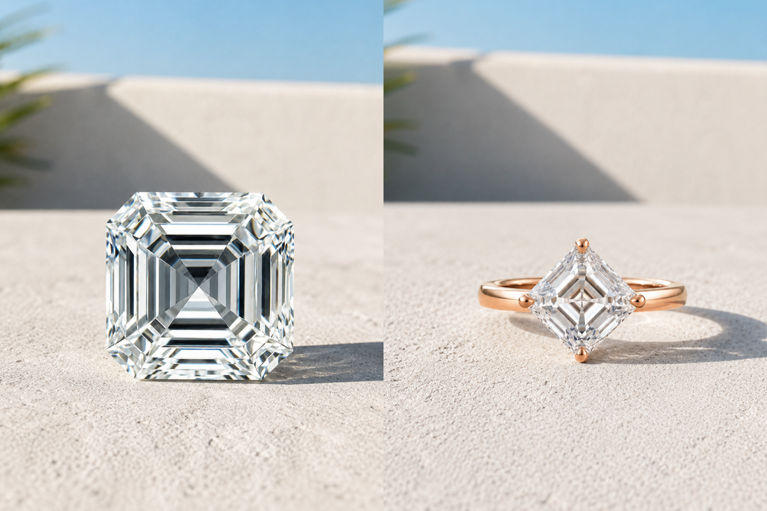 asscher cut diamond engagement rings