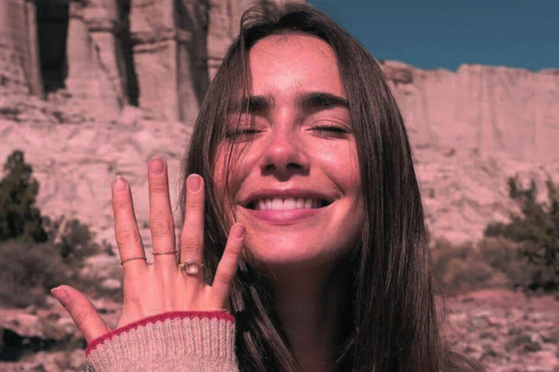 lily collins engaged ring
