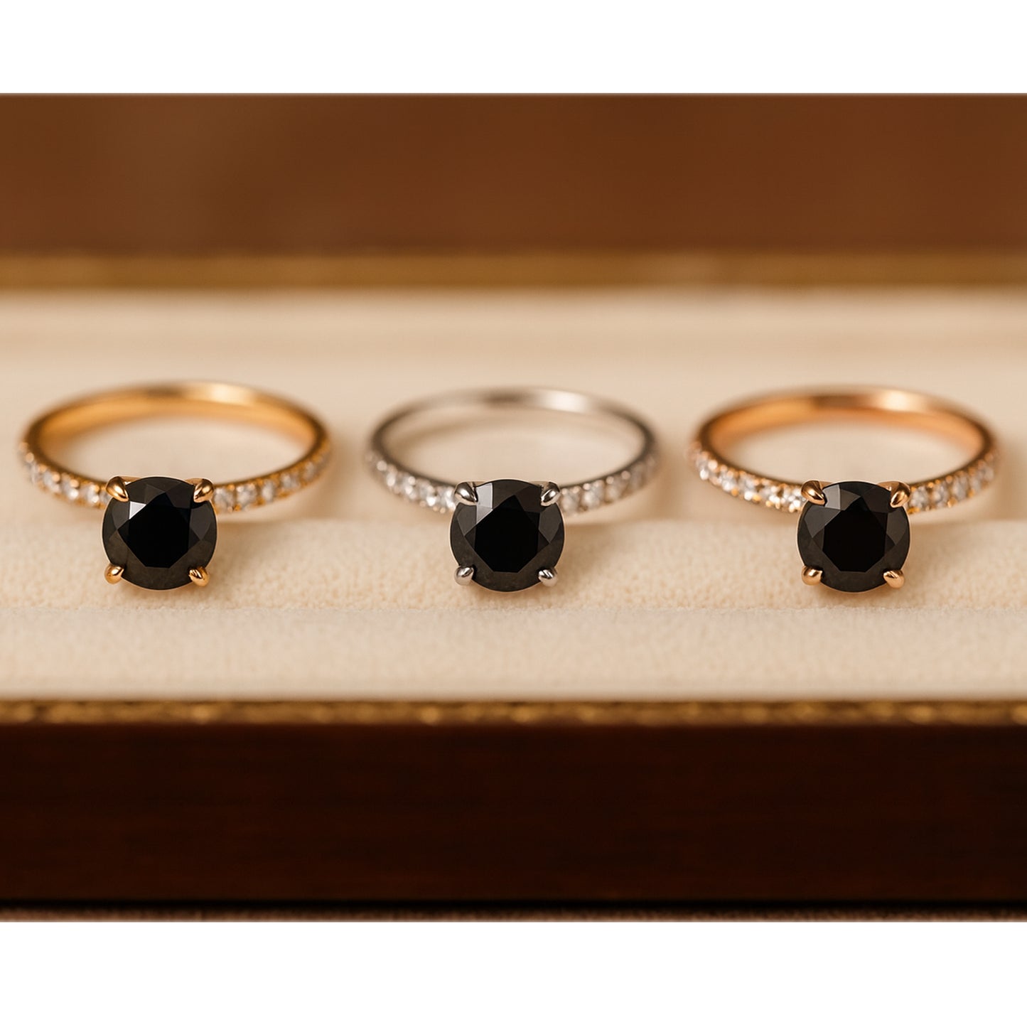 Round Cut Black Onyx Solitaire Ring on Hand – Elegant Statement Jewelry
