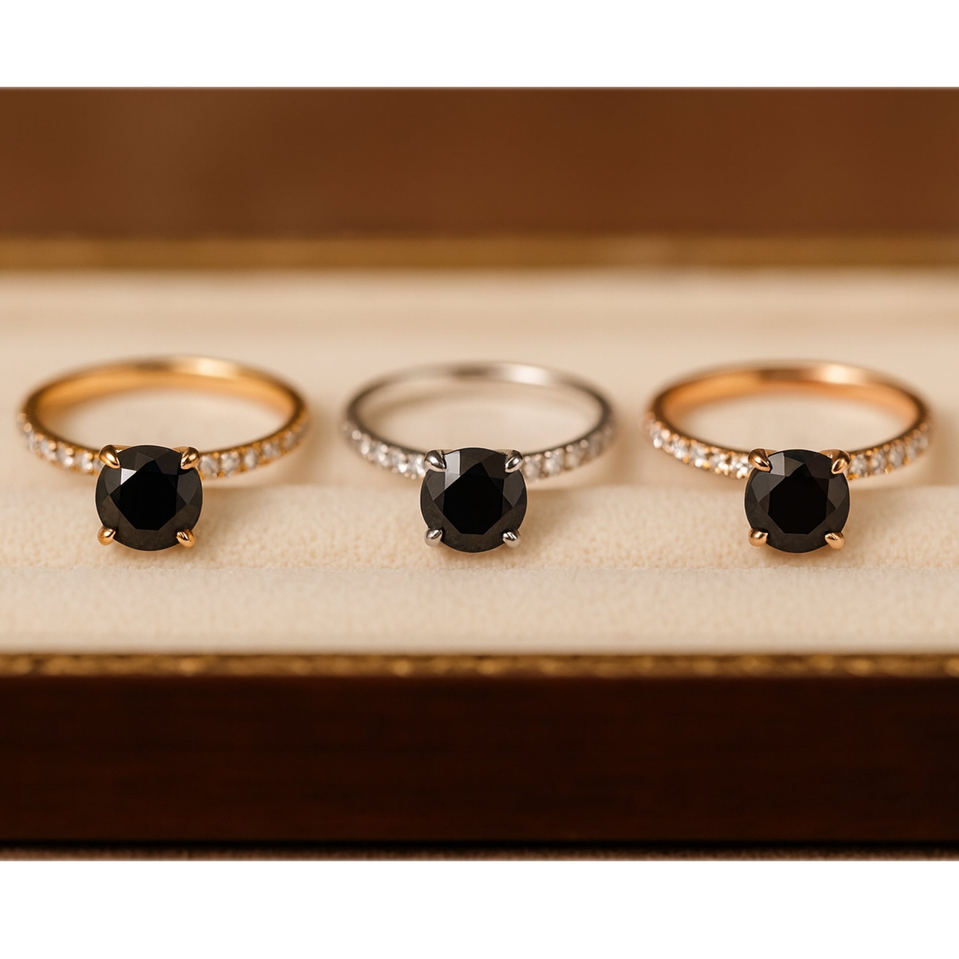 Round Cut Black Onyx Solitaire Ring on Hand – Elegant Statement Jewelry
