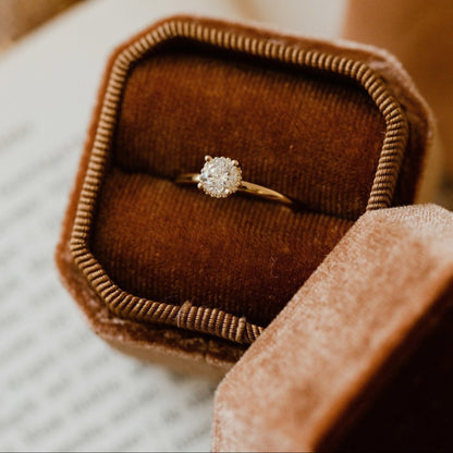 Round Moissanite Wedding Ring for Women 14K Yellow Gold Diamond Ring Valentine’s Day moissanite ring USA
