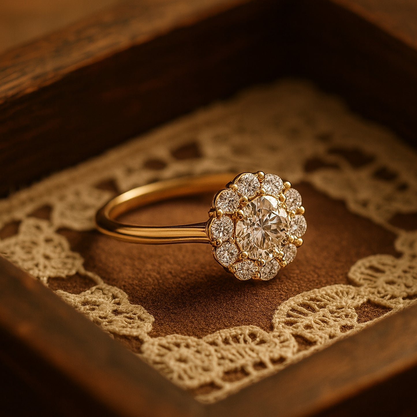 Promise Rings Floral Halo Engagement Ring Anniversary Bridal Jewelry Gift Moissanite Love Gemstone Proposal