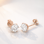 2 Carat Diamond Stud Earrings With Tulip Prong Setting
