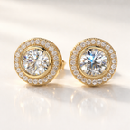 2 Carat Round Diamond Earrings
