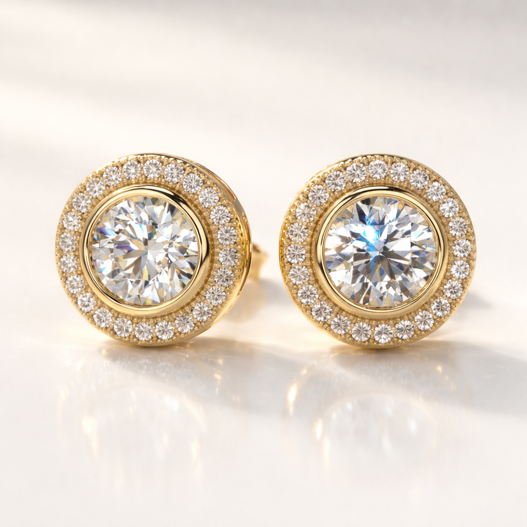 2 Carat Round Diamond Earrings
