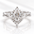 Marquise Cut Cluster Ring with Curved Band