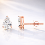 Teardrop Diamond Earrings With Screw Back Design
