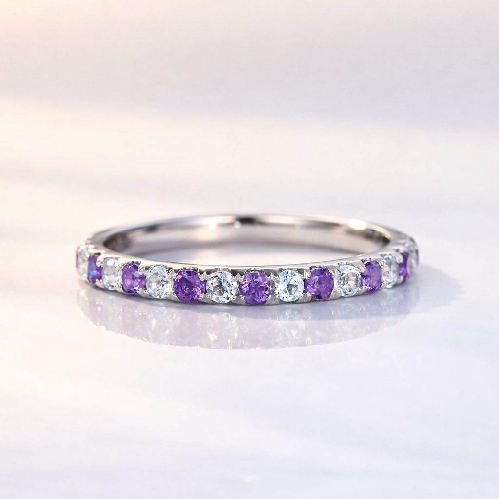 Eternity Amethyst Wedding Band