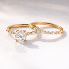 Lab grown diamond pave bridal set design

