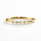 4 Diamond Baguette Cut Wedding Band In Yellow Gold
