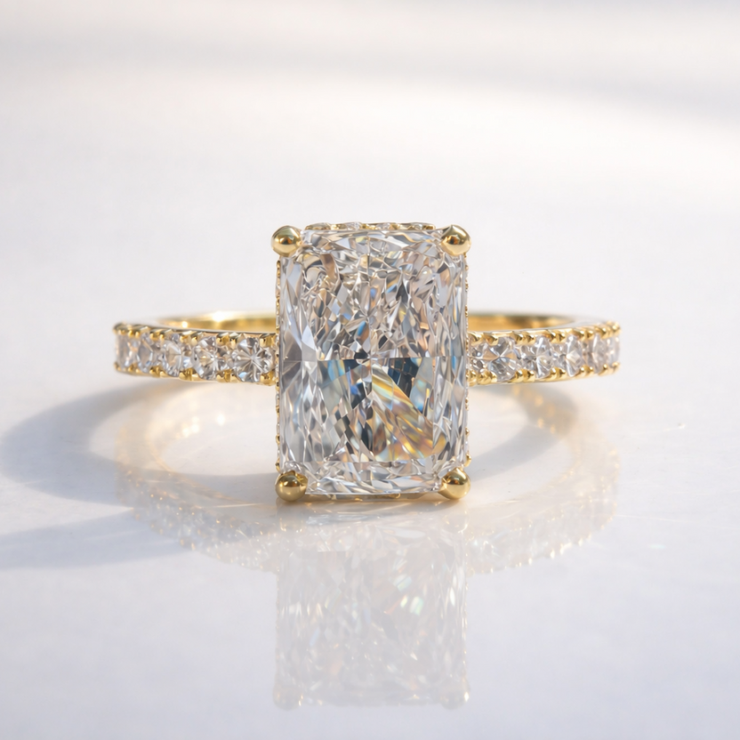 radiant cut engagement rings solitaire