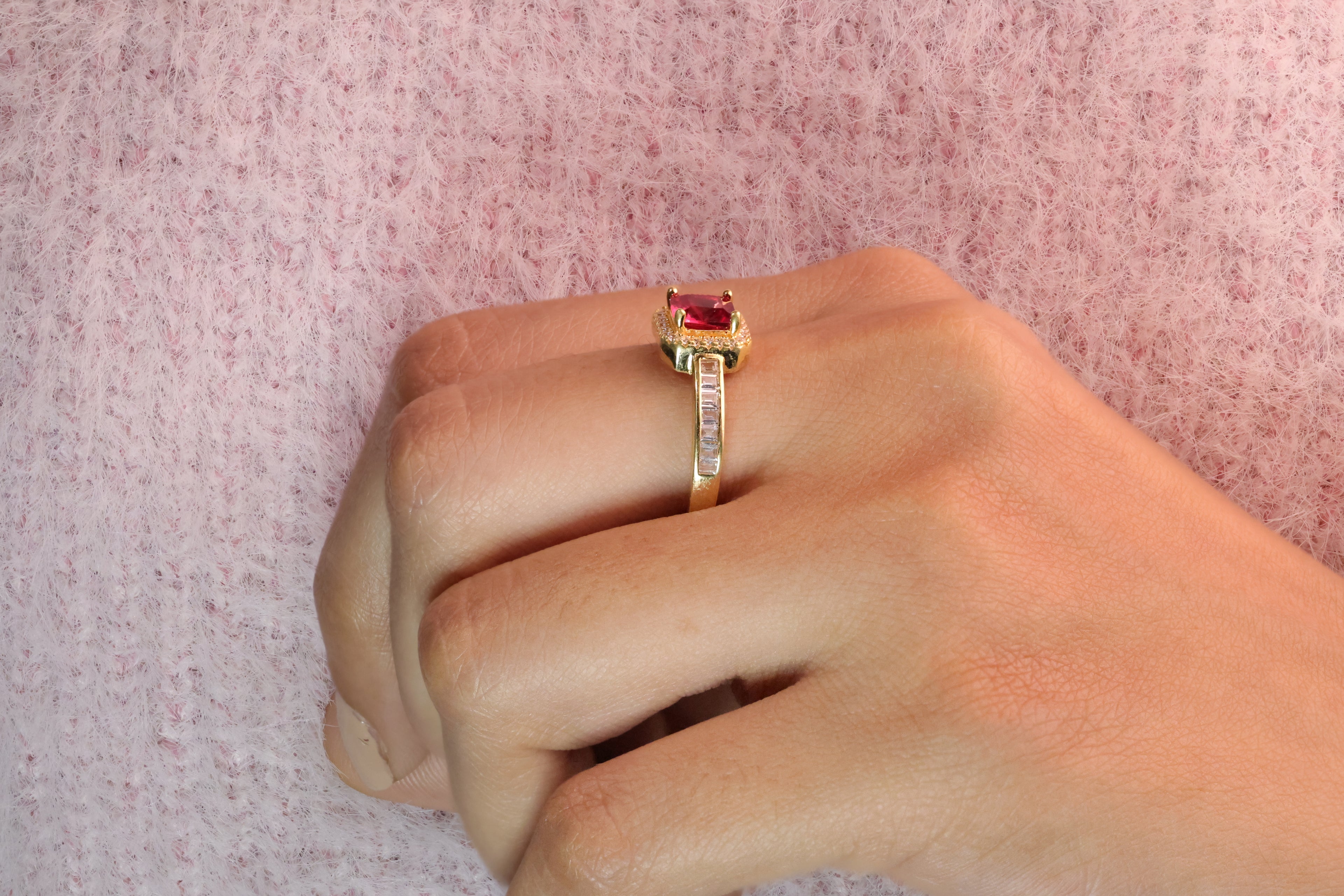 July Stone Birthstone Lab Grown Diamond Ring Custom Engagement Ring.
