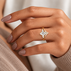 Marquise Cut Cluster Ring with Curved Band