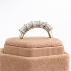 Half Eternity Wedding Band With Asscher Cut Stones

