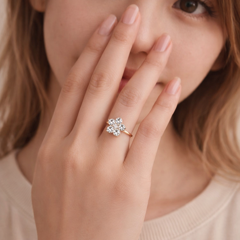 Vintage Flower Engagement Ring
