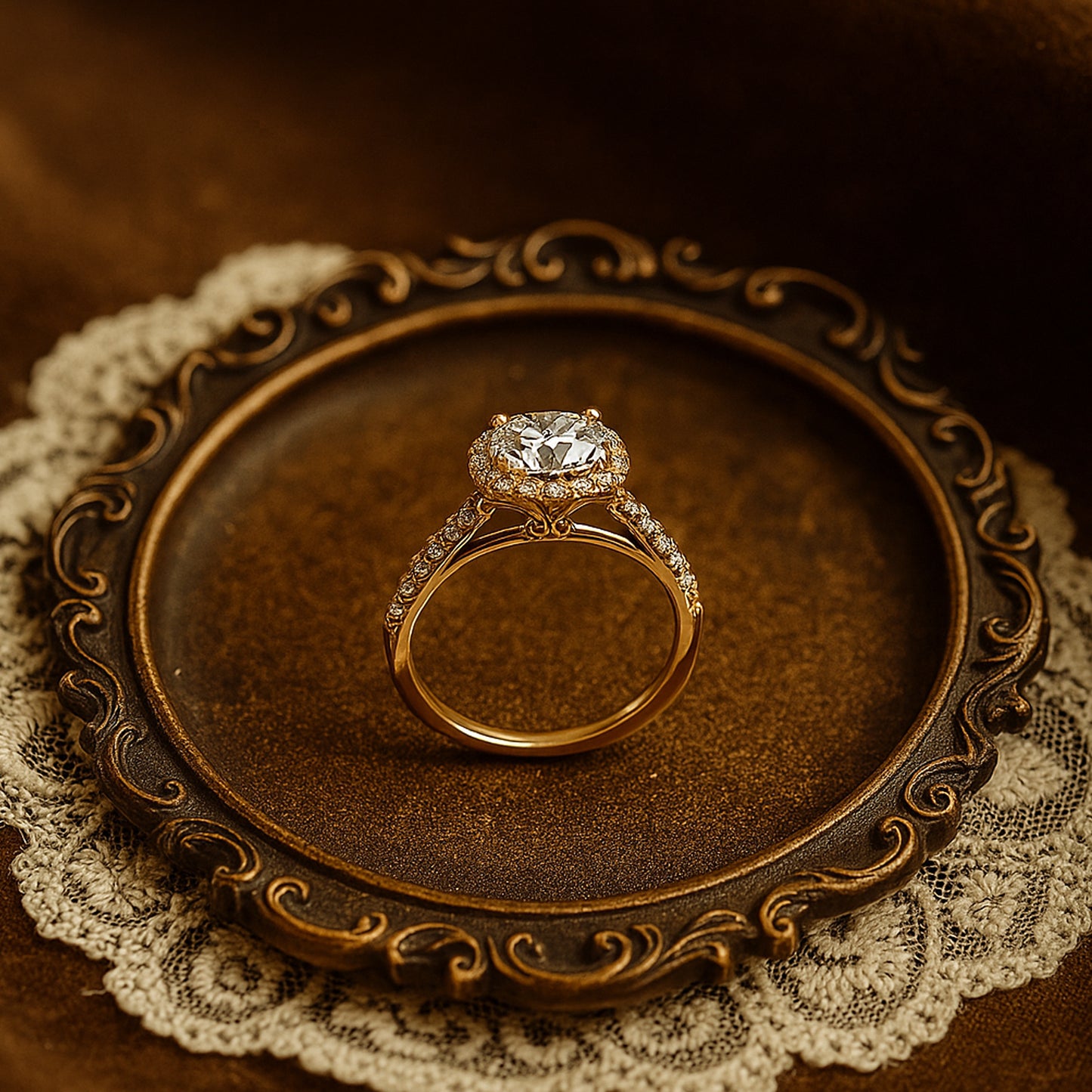 Women's Cushion Cut Halo Ring, Moissanite Pave Wedding Jewelry With Classic Elegant Setting And Brilliance